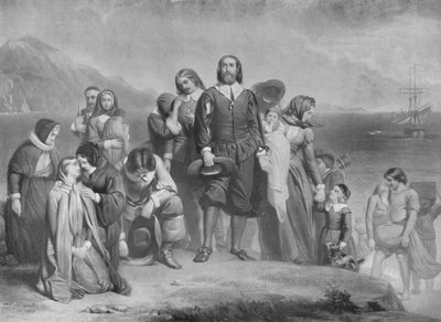 The Landing of the Pilgrim Fathers by Charles Lucy