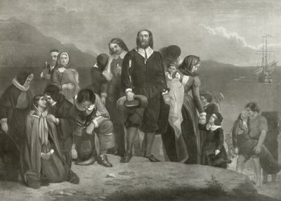 The Landing of the Pilgrim Fathers in America, 1620 by Charles Lucy