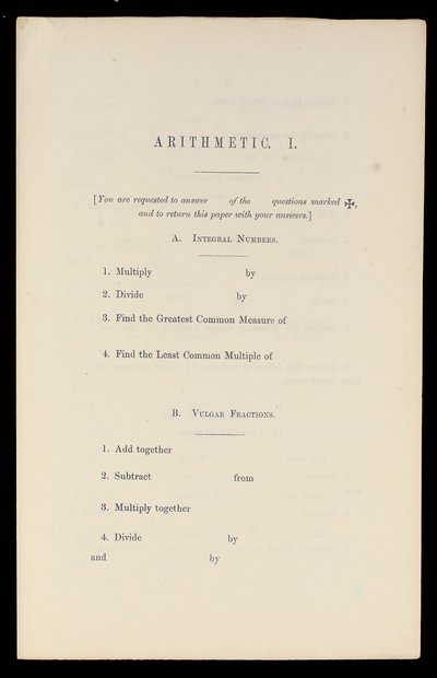 Arithmetic, Oxford University Press, c.1870 by Charles Lutwidge Dodgson
