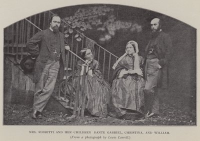 Mrs Rossetti and her Children Dante Gabriel, Christina, and William by Charles Lutwidge Dodgson