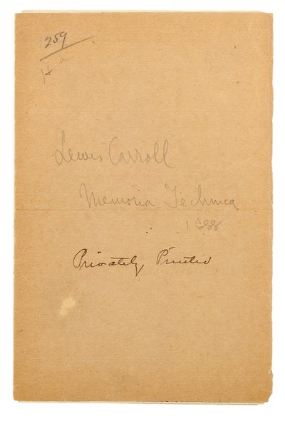 Title Page of Memoria Technica, Oxford by Charles Lutwidge Dodgson