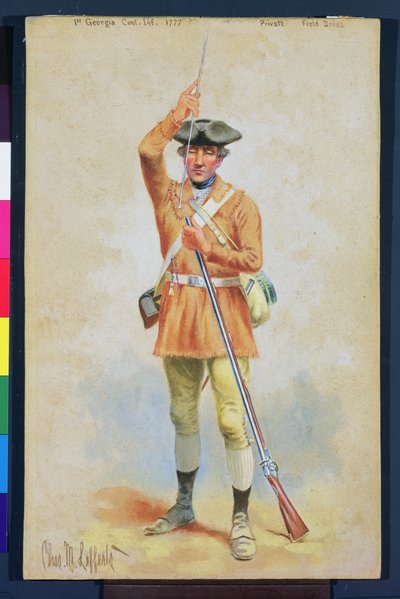 Uniforms of the American Revolution: 1777 Private Field Dress from the 1st Georgia Continental Infantry by Charles MacKubin Lefferts