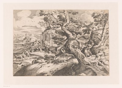 Landscape with Traveler by a Tree by Charles Macé