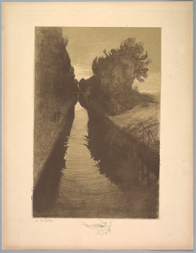 Suite of Landscapes: Landscape, Plate 1, Remarque, A Fish by Charles Marie Dulac