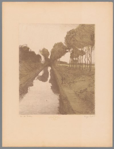 Two Walkers Along a Canal by Charles Marie Dulac
