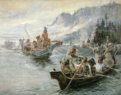 Lewis & Clark on the Lower Columbia River by Charles Marion Russell