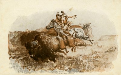 The Buffalo Hunt by C. M. Russell by Charles Marion Russell