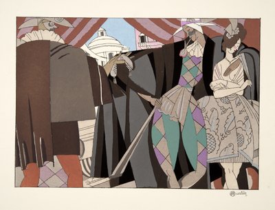 Comedie Italienne, from Sports & Divertissements, pub. 1914 by Charles Martin