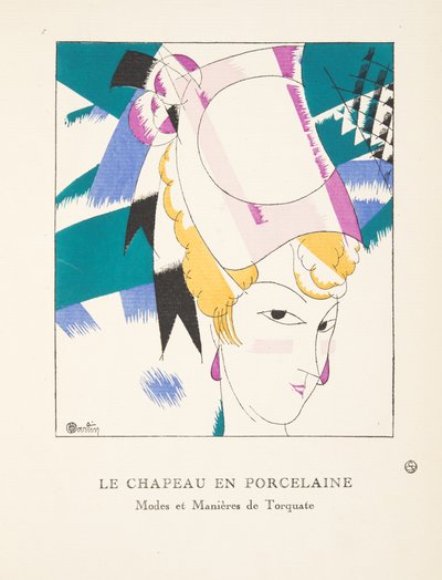 Le Chapeau en Porcelaine, from a Collection of Fashion Plates by Charles Martin