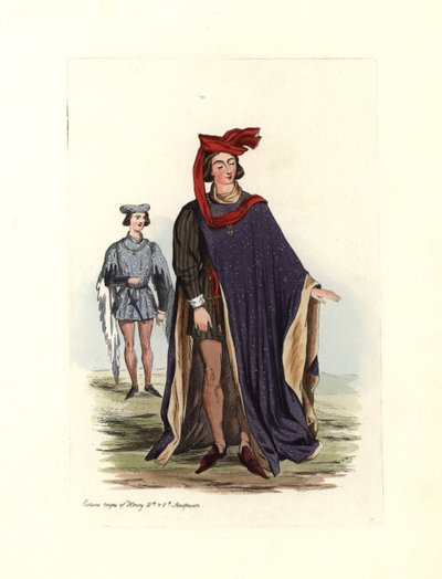 Typical male costume during the time of King Henry IV and Henry V by Charles Martin