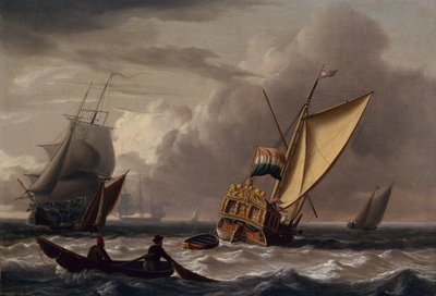 A Dutch Admiralty Yacht and Other Shipping by Charles Martin Powell