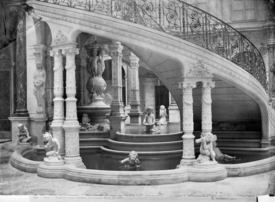 Fountain Under the Stairs of the Hotel de Ville Before the Fire of 1871 by Charles Marville