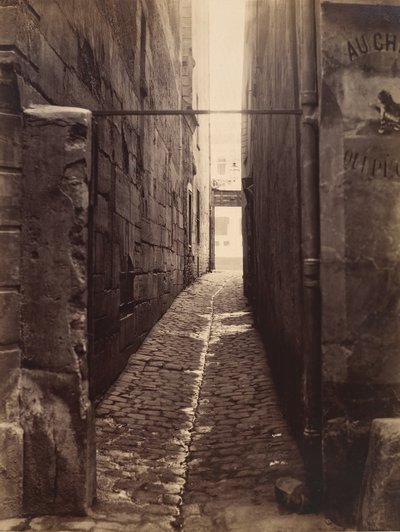 Rue du Chat-qui-Pêche from the Rue de la Huchette, ca. 1868 by Charles Marville