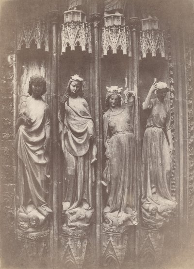 The Virtues Crushing the Vices, Strasbourg Cathedral, 1853 by Charles Marville