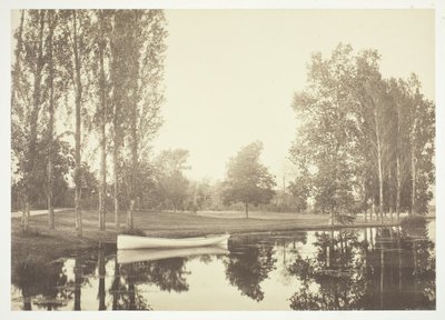 Untitled [Boat on a lake in the Bois de Boulogne, a park in Paris] by Charles Marville