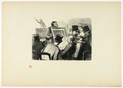 The Art Lovers at the Bouillon Hotel, from Unique Edition of Thirty-Six Woodcuts by Charles Maurand