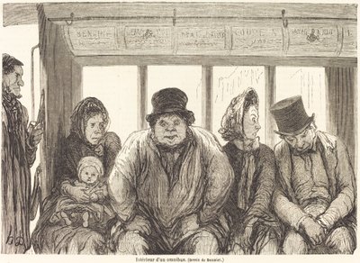 Interior of an Omnibus [bottom half] by Charles Maurand after Honoré Daumier