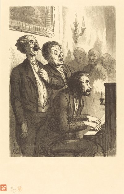 The Salon Singers by Charles Maurand after Honoré Daumier
