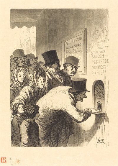 A Theater Ticket Office by Charles Maurand after Honoré Daumier