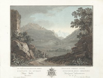 Mountain Landscape in Switzerland by Charles Melchior Descourtis