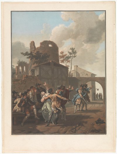 Four Scenes of Village Life: The Quarrel (series title: Four Genre Scenes of Village Life) by Charles Melchior Descourtis
