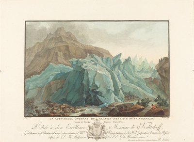 La Lutschinen Sortant du Glacier Inférieur du Grindelwald, 1785 by Charles Melchior Descourtis