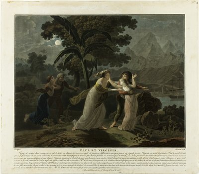 The Departure, plate 4 from Paul and Virginie by Charles Melchior Descourtis