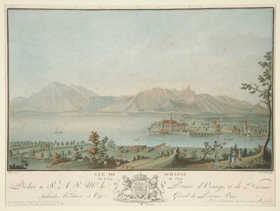 View of Schadau on Lake Thun (after Clement) by Charles Melchior Descourtis