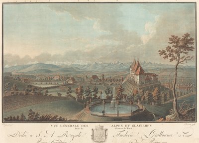 General View of the Alps and Glaciers by Charles Melchior Descourtis