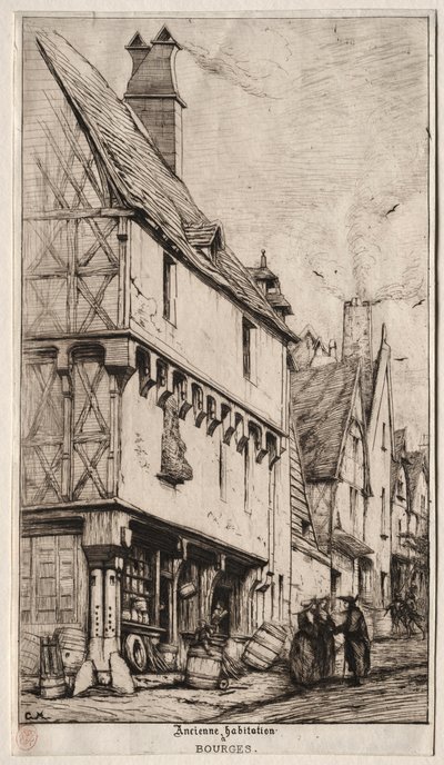 An Old House at Bourges, sometimes called the Musicians House by Charles Meryon