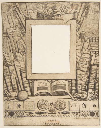 Design for a frame for the portrait of Armand Guéraud by Charles Meryon