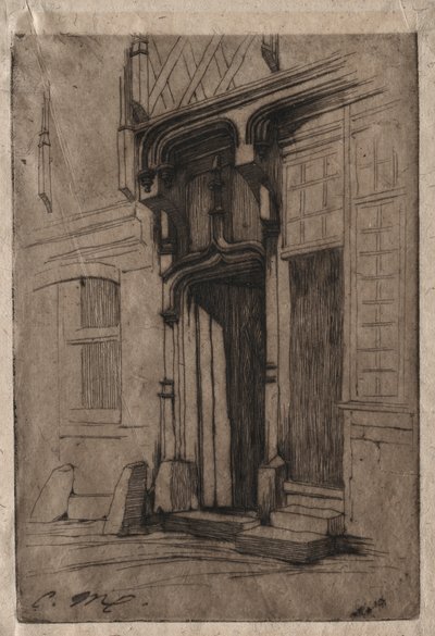 Doorway of an Ancient Convent in the Rue Mirabeau, Bourges by Charles Meryon
