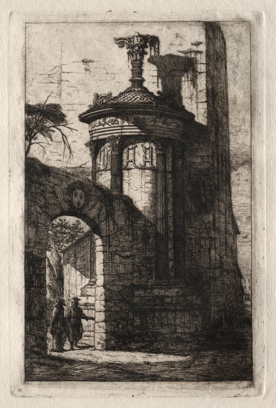 Entrance to the French Capuchin Convent at Athens by Charles Meryon