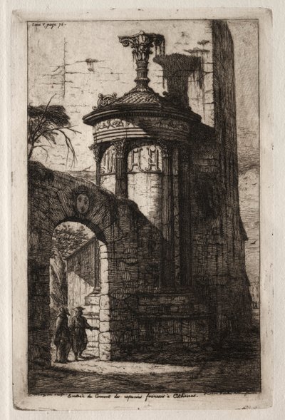 Entrance to the French Capuchin Convent at Athens, 1854 by Charles Meryon
