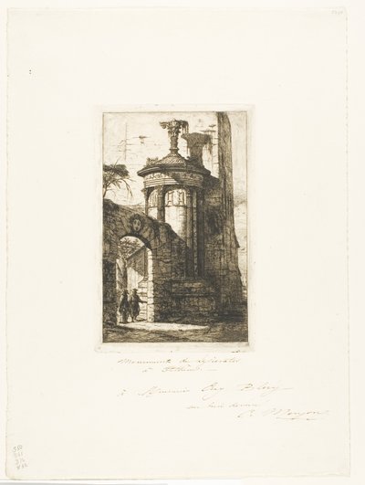 Entrance to the French Capuchin Monastery in Athens by Charles Meryon