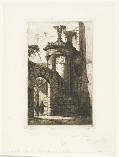 Entrance to the French Capuchin Monastery in Athens by Charles Meryon