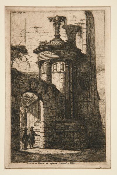 Entrance to the French Capuchin Monastery in Athens by Charles Meryon