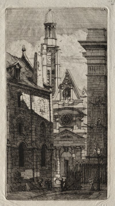 Etchings of Paris: Church of St. Stephen of the Mount by Charles Meryon