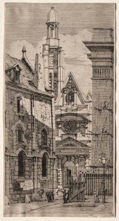 Etchings of Paris: Church of St. Stephen of the Mount by Charles Meryon