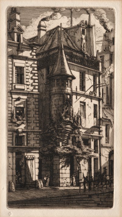 Etchings of Paris: House with a Turret, Weavers Street, 1852 by Charles Meryon