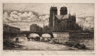 Etchings of Paris: The Apse of the Cathedral of Notre Dame by Charles Meryon