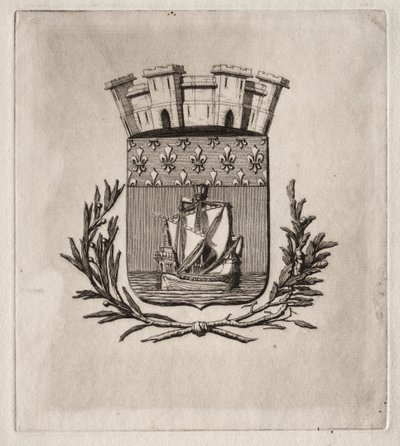 Etchings of Paris: The Symbolical Arms of the City of Paris by Charles Meryon