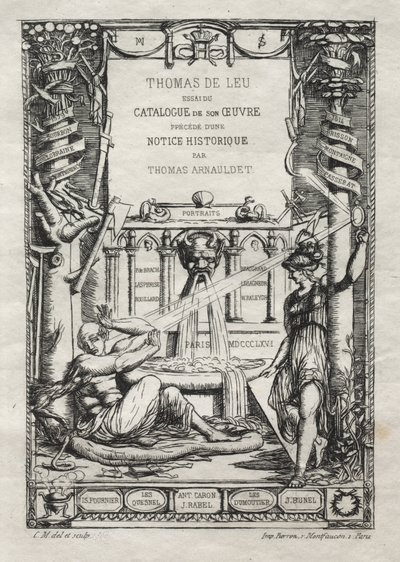 Frontispiece for a Catalogue of the Engravings of Thomas de Leu by Charles Meryon