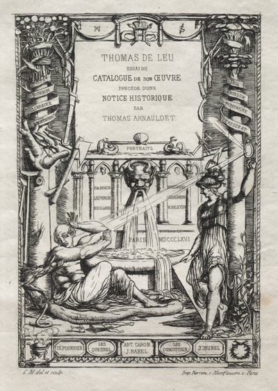 Frontispiece for a Catalogue of the Engravings of Thomas de Leu by Charles Meryon