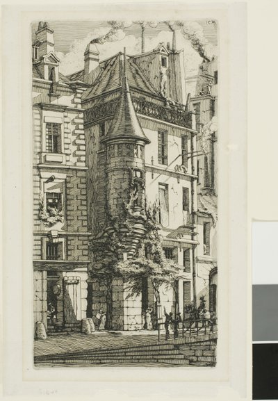House with a Turret, rue de la Tixeranderie by Charles Meryon