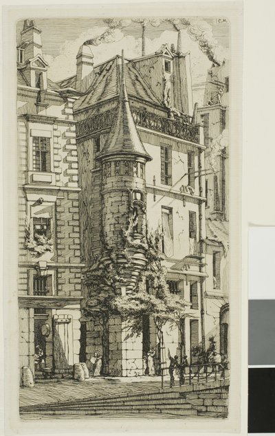 House with a Turret, rue de la Tixeranderie by Charles Meryon