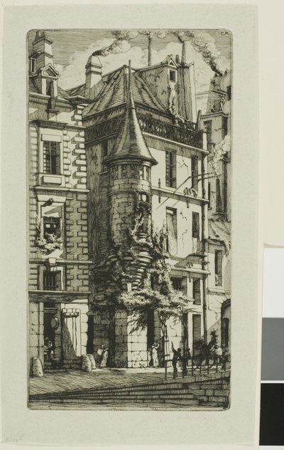 House with a Turret, rue de la Tixeranderie by Charles Meryon