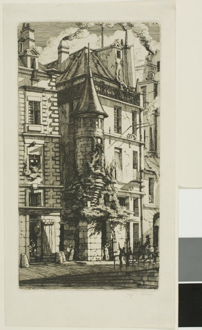 House with a Turret, rue de la Tixeranderie, Paris by Charles Meryon
