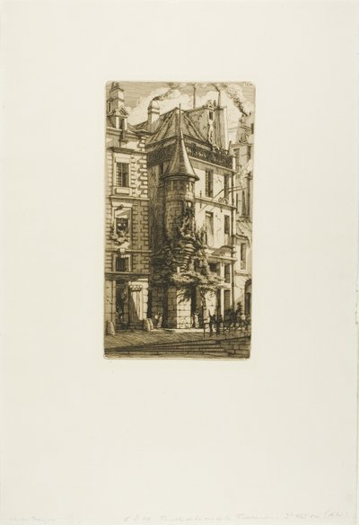 House with a Turret, rue de la Tixeranderie, Paris by Charles Meryon