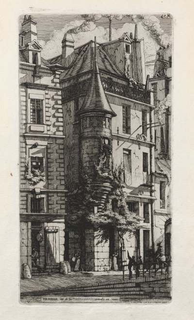 House with a Turret, rue de la Tixéranderie, Paris by Charles Meryon